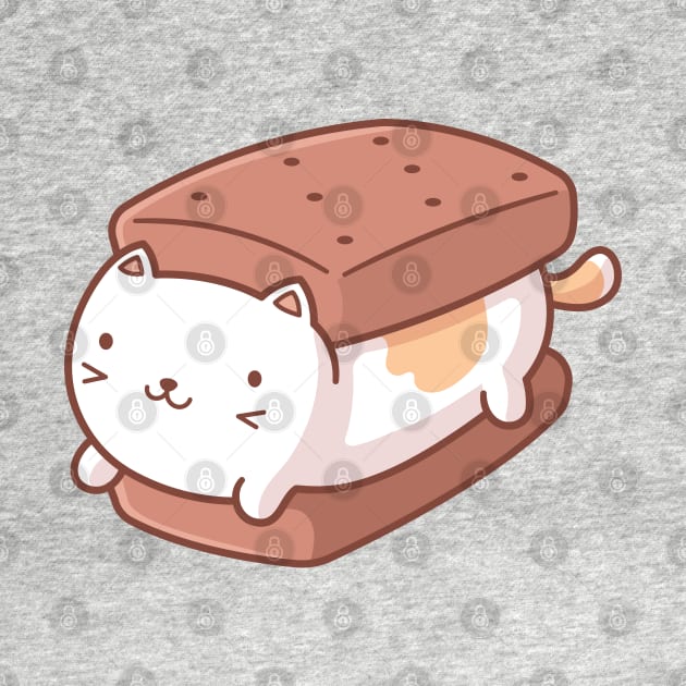 Ice Cream Sandwich Cat Kawaii by zoljo